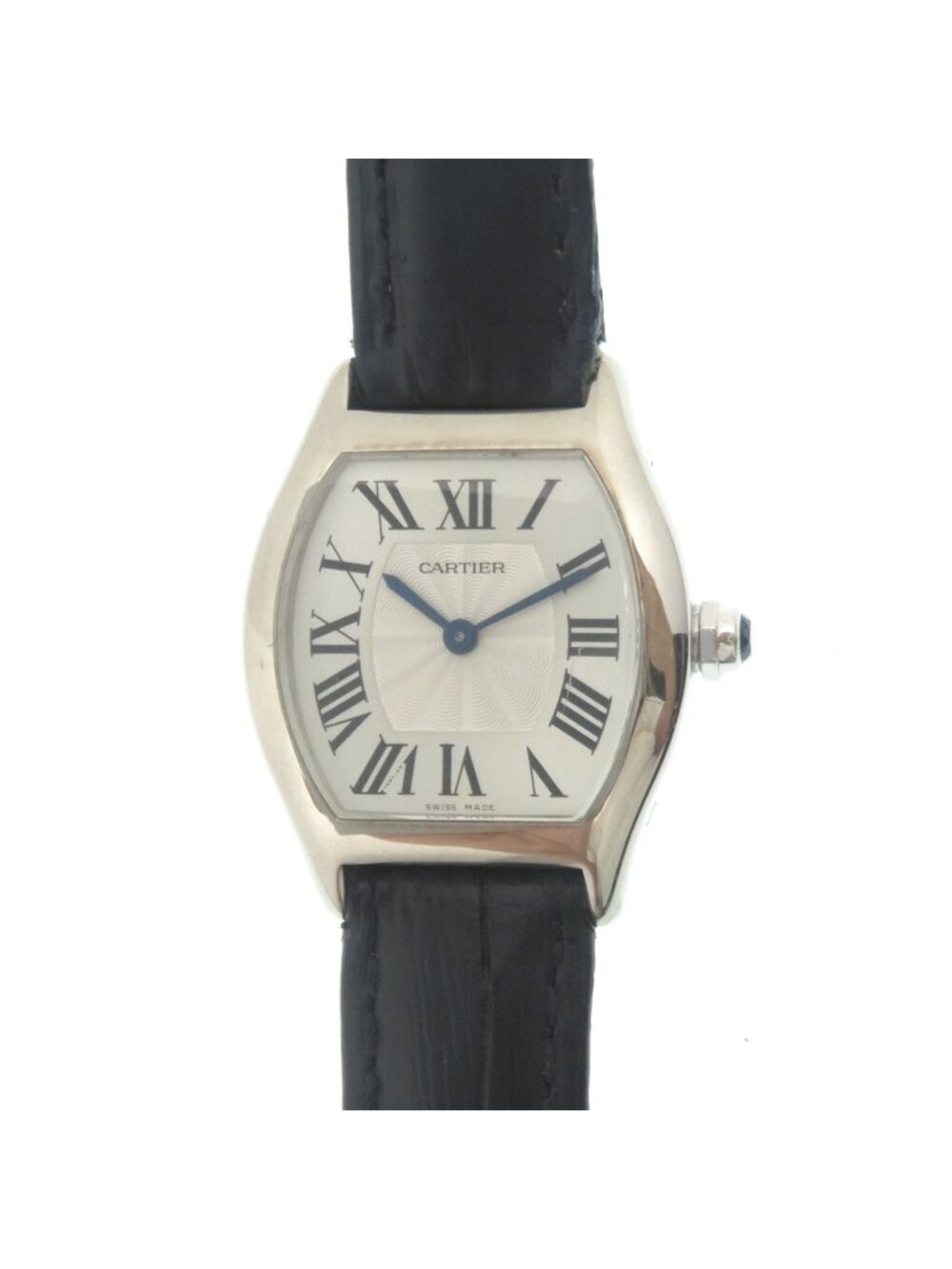Cartier Tortue SM Watch 18k White Gold 18k Silver Dial Manual Wind